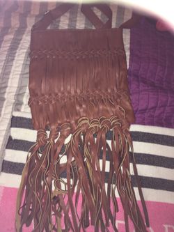 LEATHER PURSE WITH FRINGE