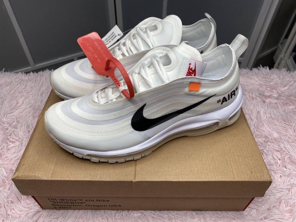 OFF WHITE NIKE AIR MAX 97 WHITE BLACK NEW SNEAKERS SHOES SIZE