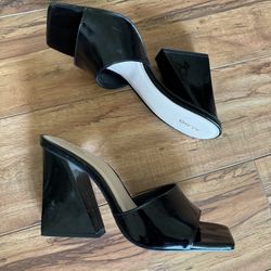 Black Heeled Mules, Aldo, Size 9