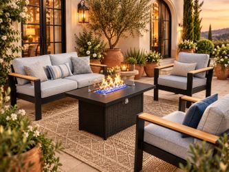 Outdoor Patio Furniture Set with Fire Pit Table.brand new in box.