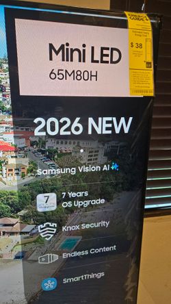 65 Inch Samsung Mini LED Smart TV 4K UHD with 144 Hz refresh rate. Brand new 2026 Model.