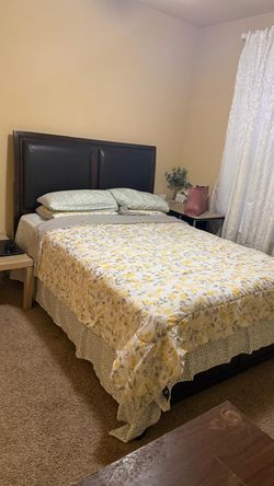 Queen size bed and mattress