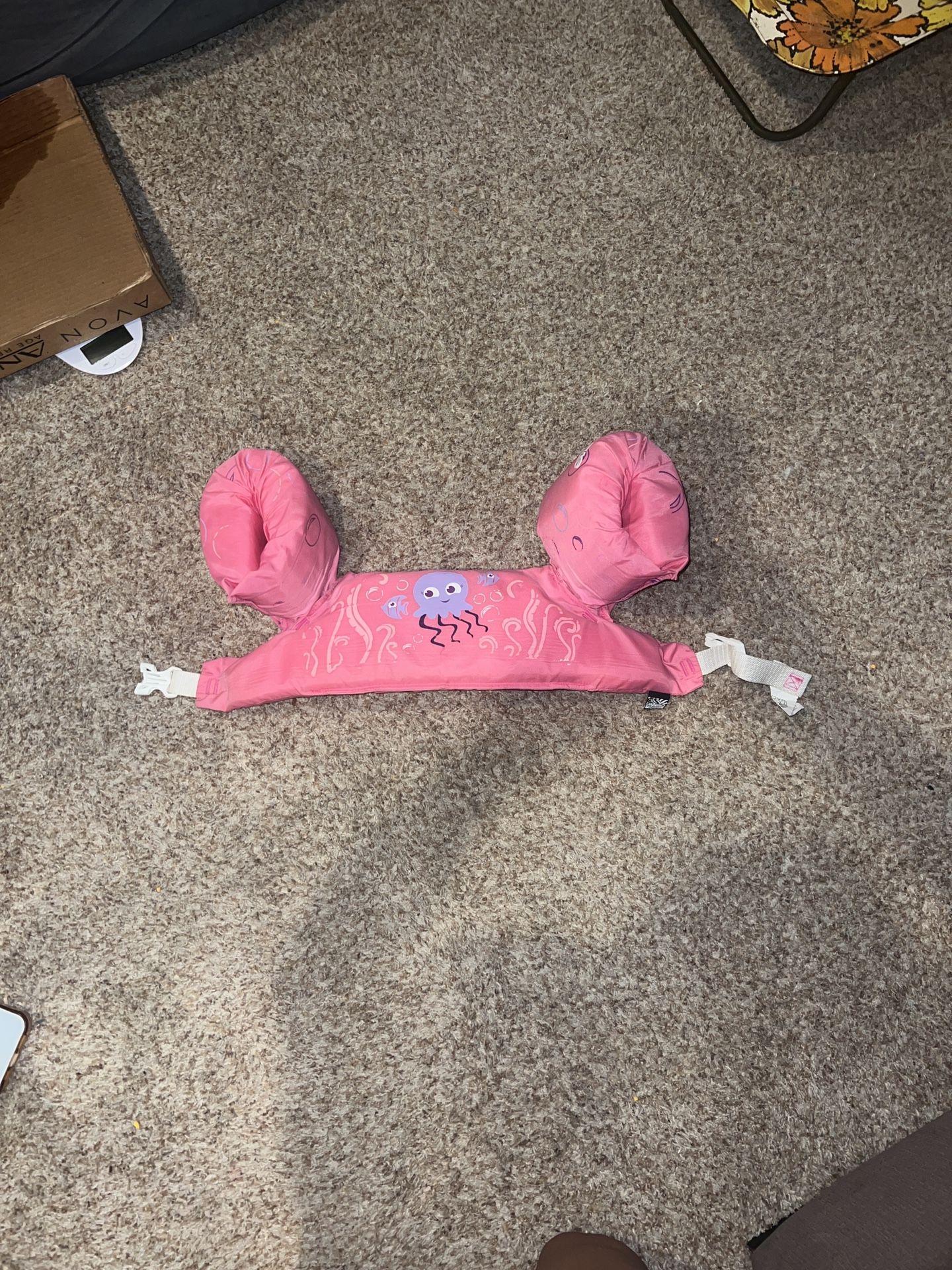 Stearns Puddle Jumpers Life Jacket Octopus Pink Fit Kids 30-50 lbs. some of print is peeling off