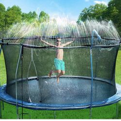 Bobor Trampoline Sprinkler for Kids, Outdoor Trampoline Backyard Water Park Sprinkler Fun Summer Outdoor Water Toys for Boys Girls (Black, 39ft)