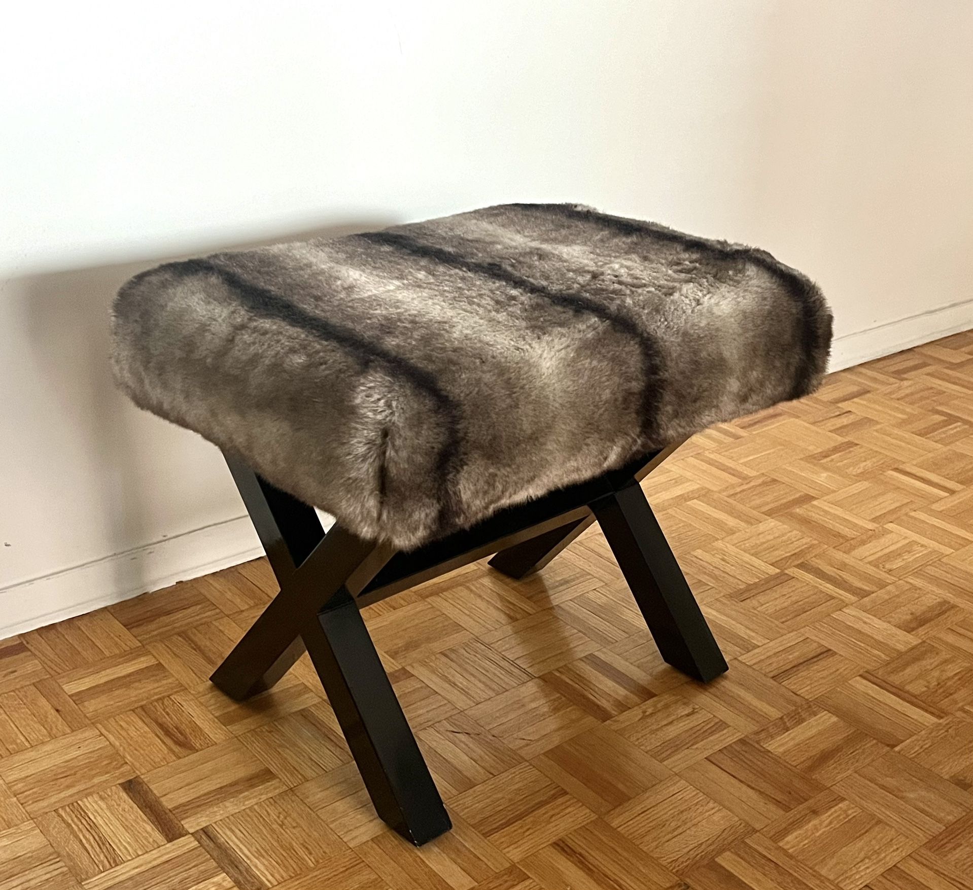 FREE DELIVERY! Ethan Allen Faux Fur Ottoman