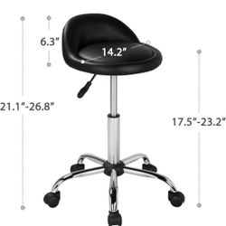Height Adjustable Rolling Swivel Salon Stool Chair Hydraulic Ergonomic with Backrest 592312