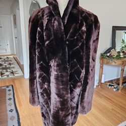 Real Mouton (Sheared Sheep) Fur Coat Size M NO OFFERS 