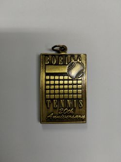 Vintage Boeing Tennis Club 20th Anniversary bronze medal/keychain