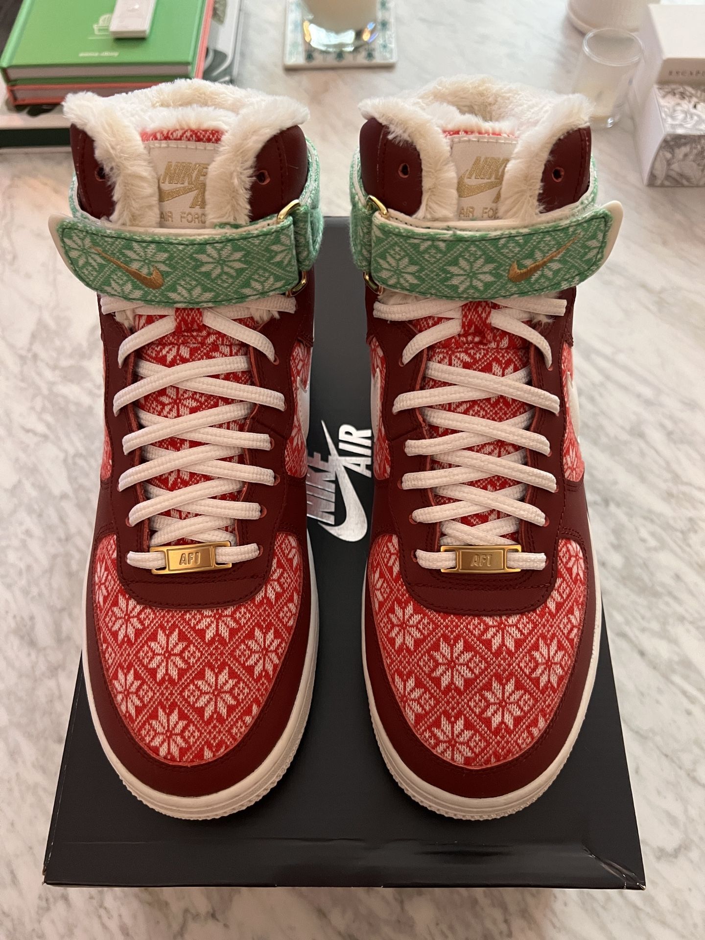 Nike Air Force High 'Nordic Christmas Sweater' DC1620 600 M8/W9