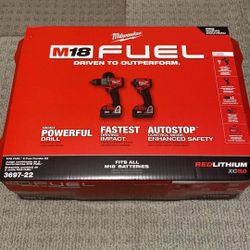 Milwaukee M18 Fuel Gen-4 Hammer Drill and Impact Combo Kit