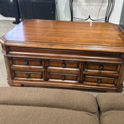 Wood Super Heavy Center And End Storage Tables