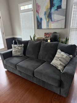Dark Gray Fabric 3-Seat Sofa