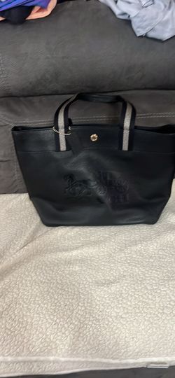 Black Leather Coach Tote