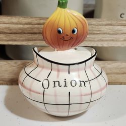 Vintage Napco Pixieware Onion Jar