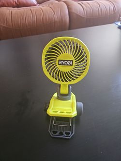 RYOBI PORTANLE FAN BRAND NEW WITH USB RECHARGABLE BATTERY WORKS GREAT AND KEEP YOU COOL