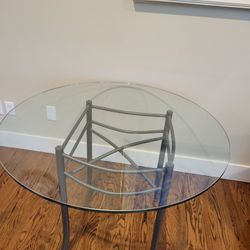 Metal And Glass Table.  
