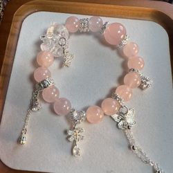 Elegant Rose Quartz Crystal Bracelet