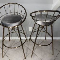 2 Bar Stool with Gold Legs