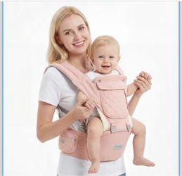Portabebés para recién nacidos a niños pequeños, 6 en 1 con soporte lumbar para asiento de cadera, 7-41 libras, portabebés suave para todas las estaci