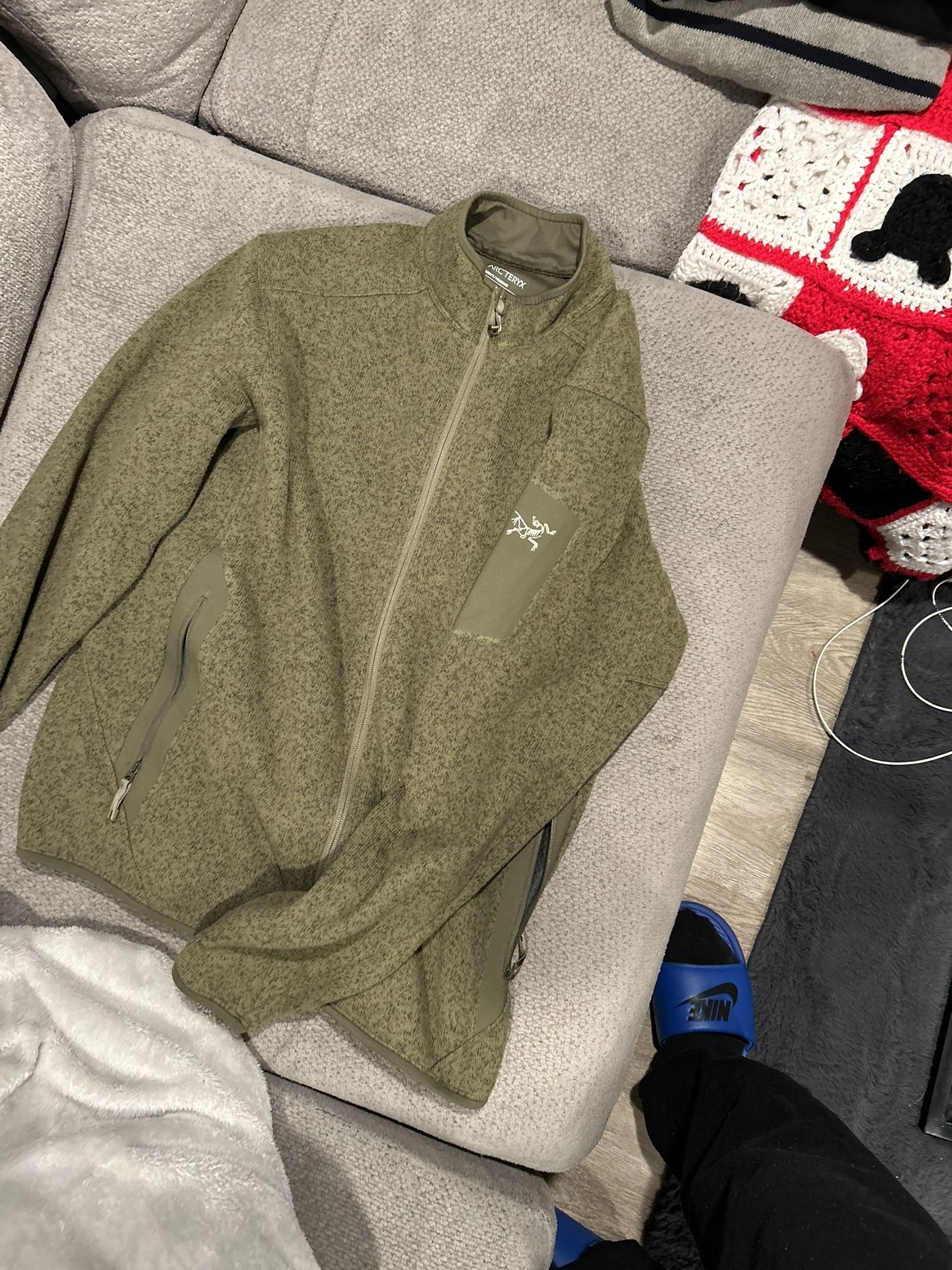 (L) Arc'teryx Green Covert Fleece Full Zip Cardigan Jacket