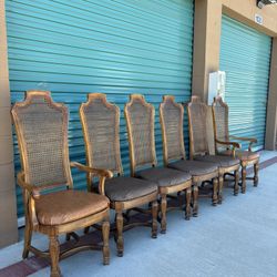 MCM Italian Provencial Cane Back Dining Chairs Set of 6 •FREE DELIVERY•