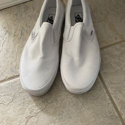 White Slip On Vans