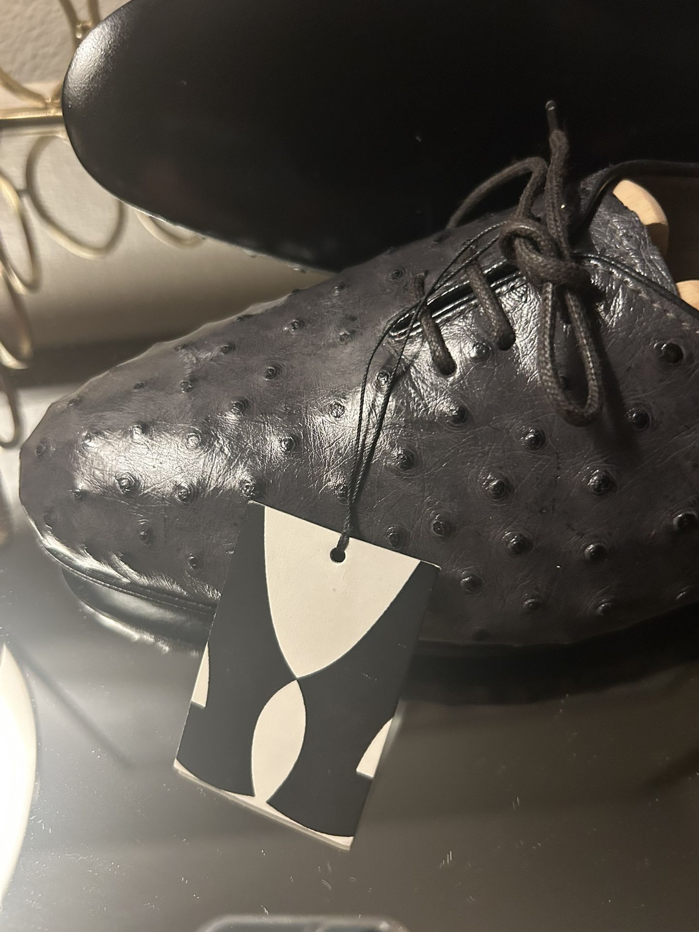 MENS OSTRICH ITALIAN LEATHER SHOES