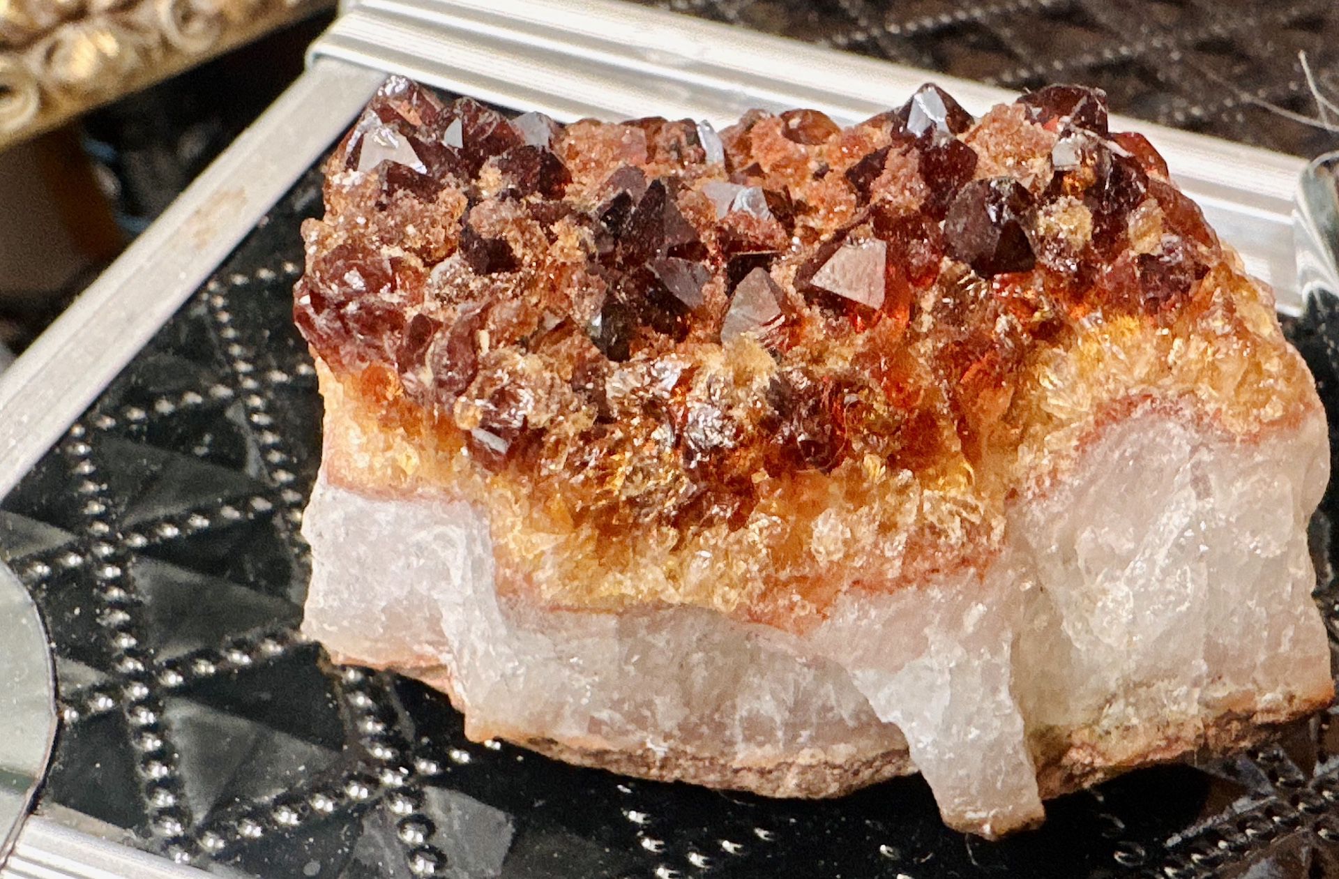 Citrine Crystal Druze Clusters  Raw Druzy Geode Chunk Rocks Minerals Stone