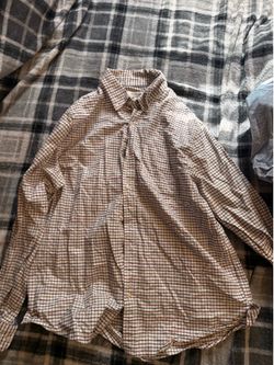 Plaid Button-Down Long Sleeve Shirt