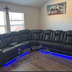 Furniture Sectional, Led Light Speaker Bluetooth Leather