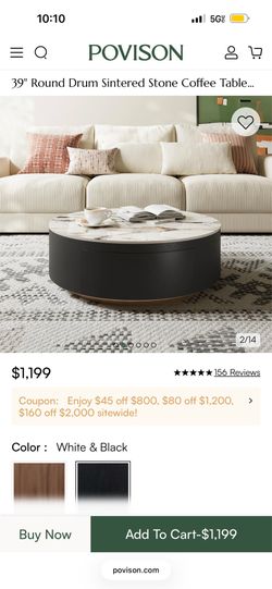 39” povision drum coffee table