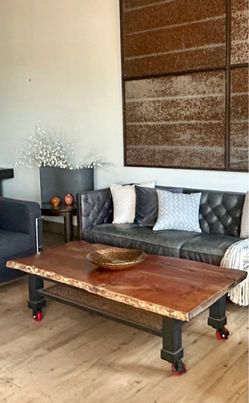 Wood live edge coffee table