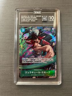 One Piece Mihawk ST12-003 V Jump October Holo Alt Art Promo Japanese TAG 10