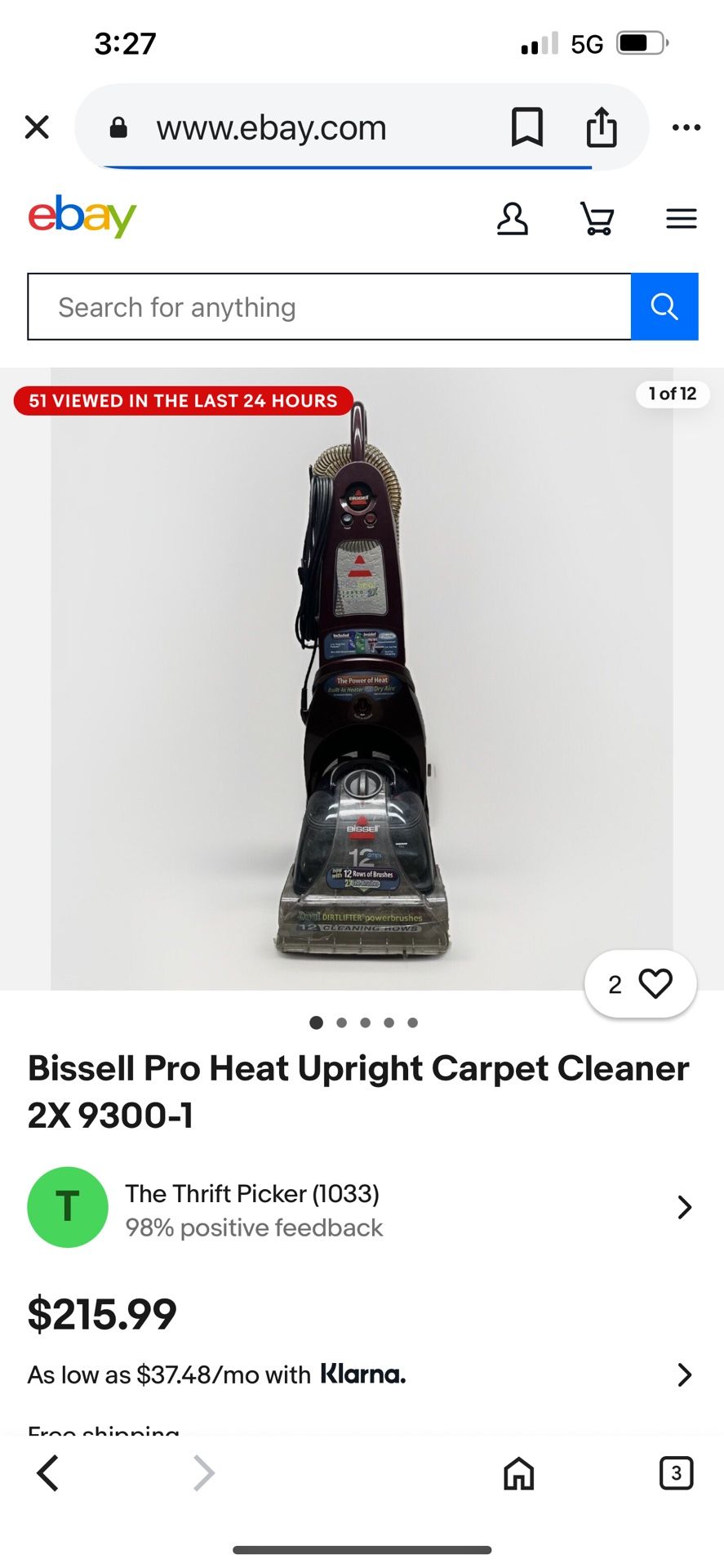 Bissell Pro Heat 6 Rows Brushes Carpet Cleaner