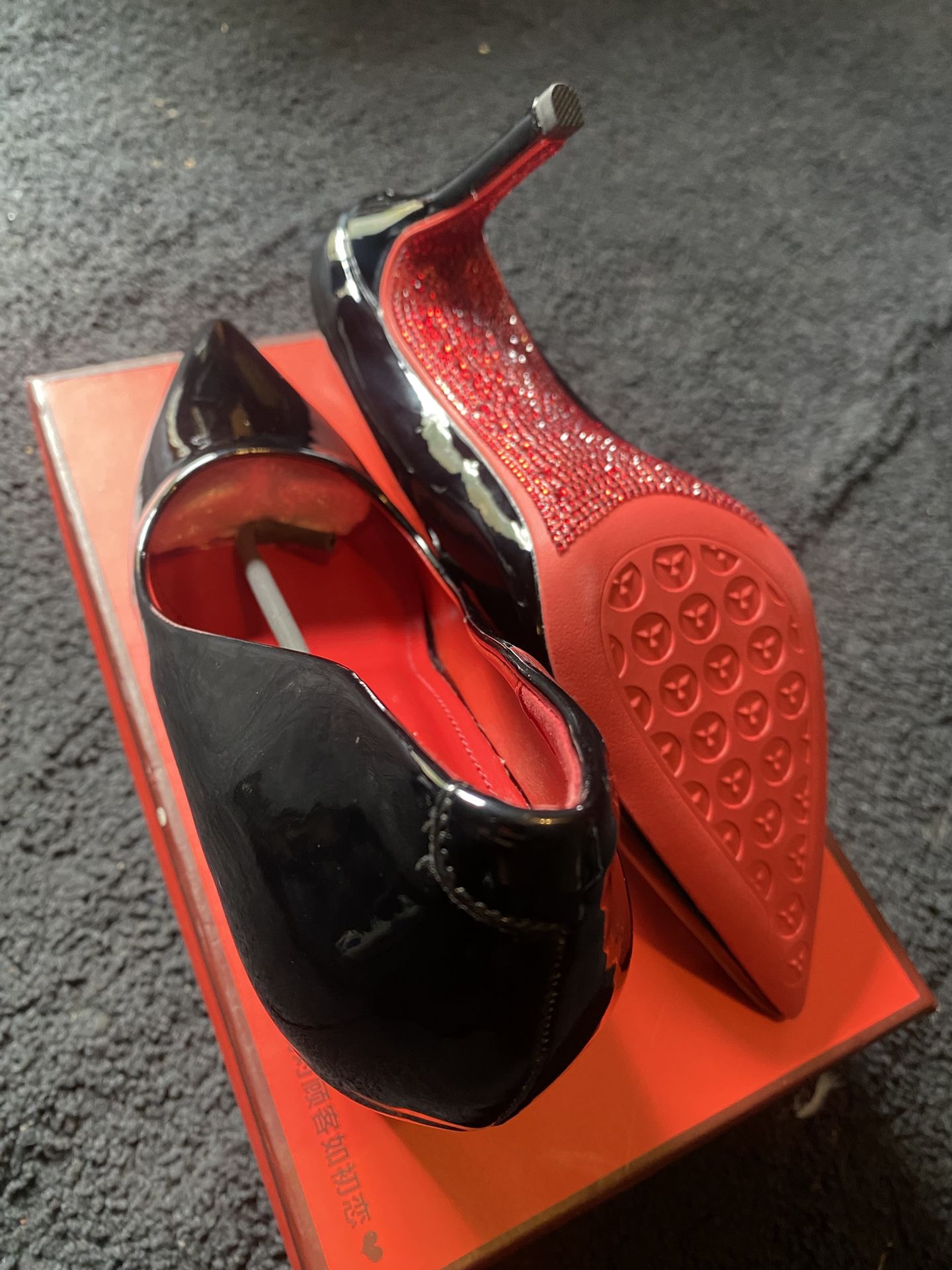 Custom Red Bottom Diamond Heels