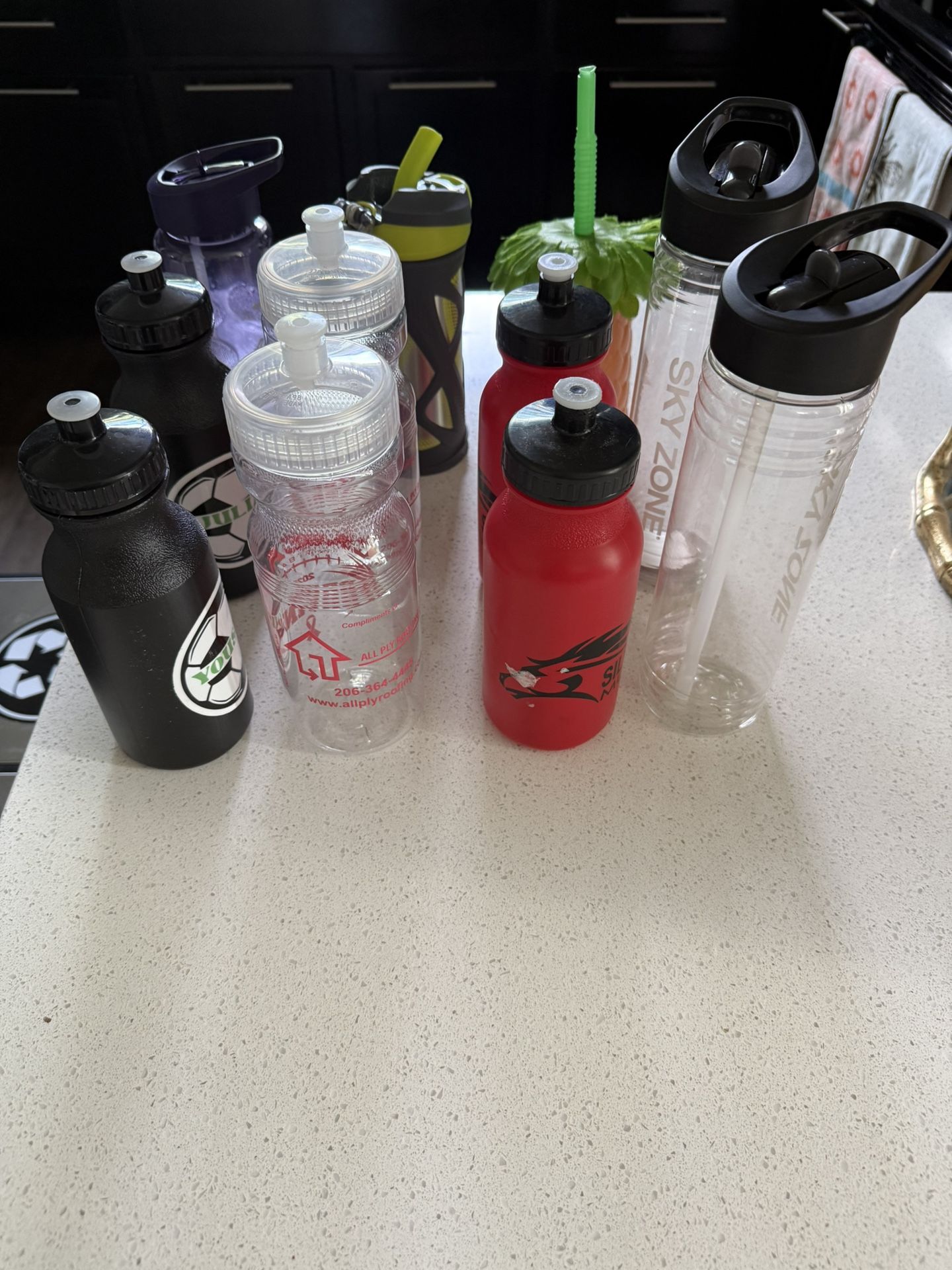 11 water bottles all in very good condition 