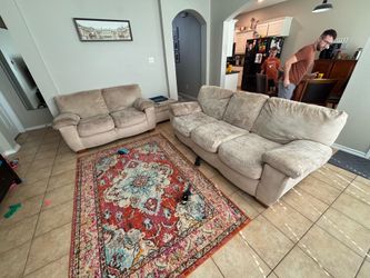 Couch, loveseat, and ottoman