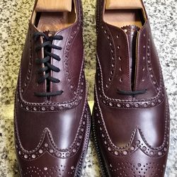Church's BURWOOD Burgundy Leather Wingtip Oxford Shoes Size-11 PRADA GROUP