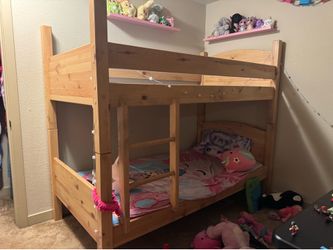 Twin wood bunk bed