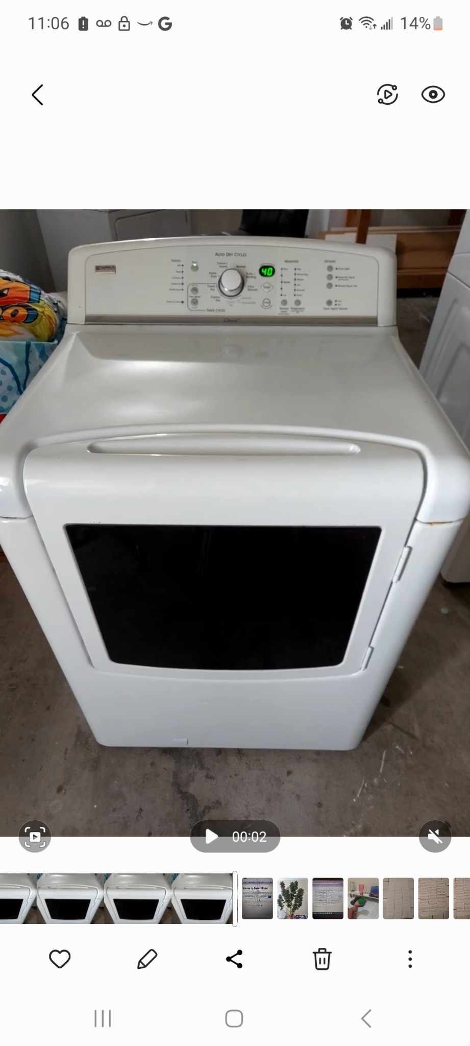 Kenmore Elite Oasis Dryer BROKEN CODE F40