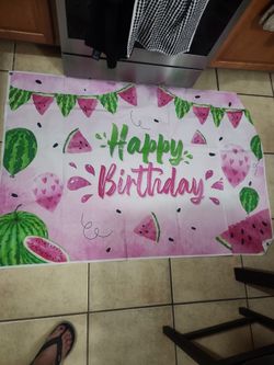 Happy Birthday Backdrop And Banner Watermelon Theme
