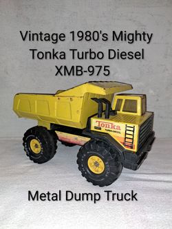 Vintage 1980's Mighty Tonka Turbo Diesel XMB-975 Metal Dump Truck