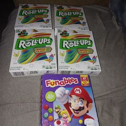 Fruit roll ups and funables Mario fruit snacks