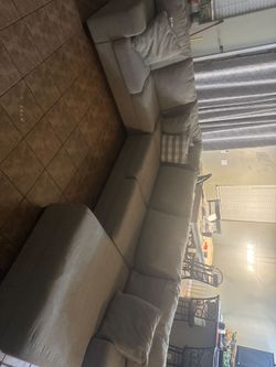 Grey sectional with chaise