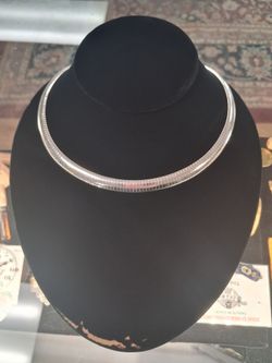 Silver Omega Chain Collar Necklace