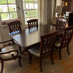 Antique Dining Table With China Cabinet 