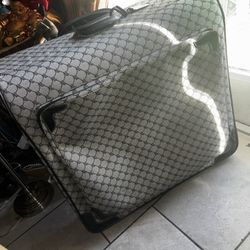 RALPH LAUREN LUXE JACQUARD MONOGRAM ROLLING GARMENT BAG SUITCASE XL LUGGAGE 25"