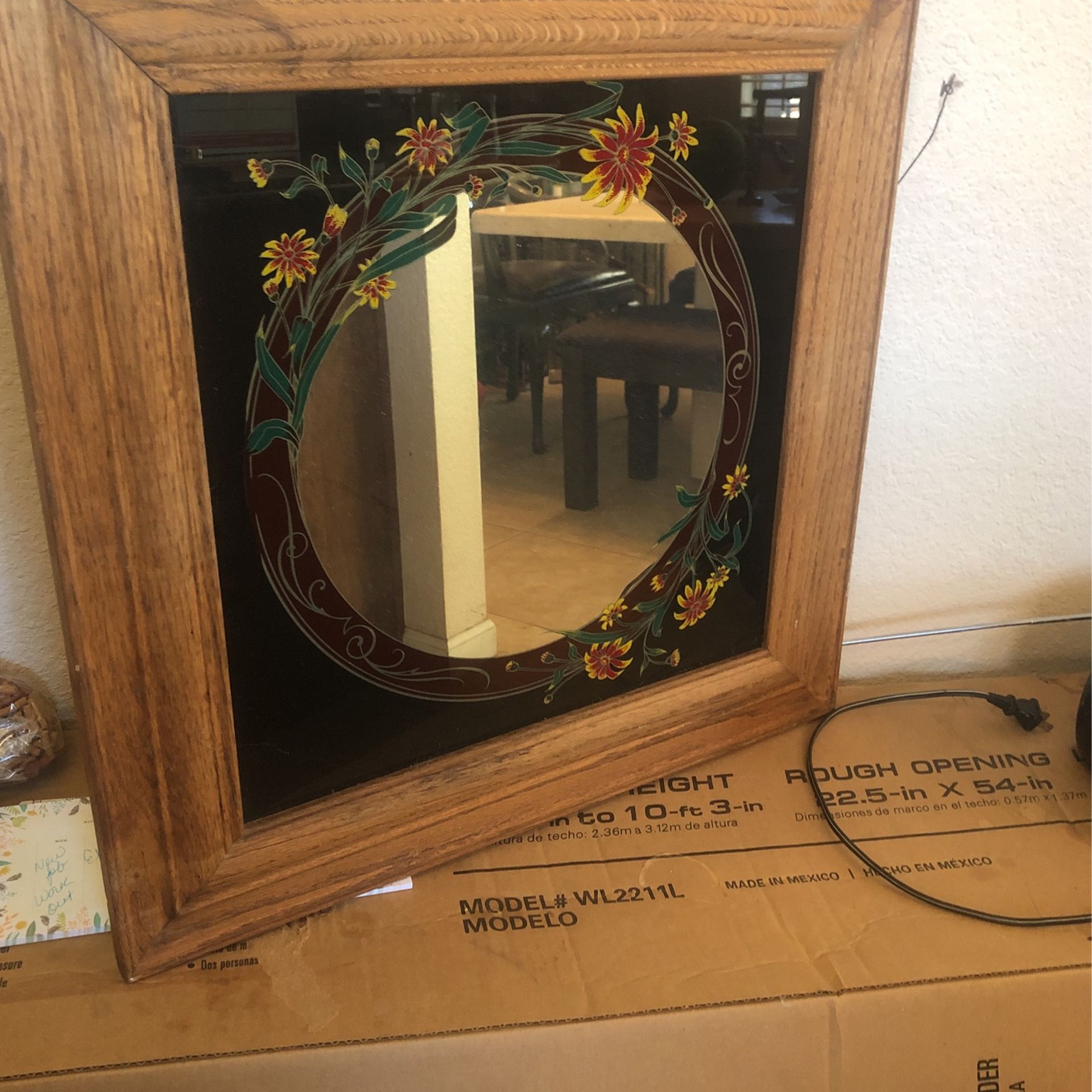Vintage Wood Mirror-22 L X 22 H