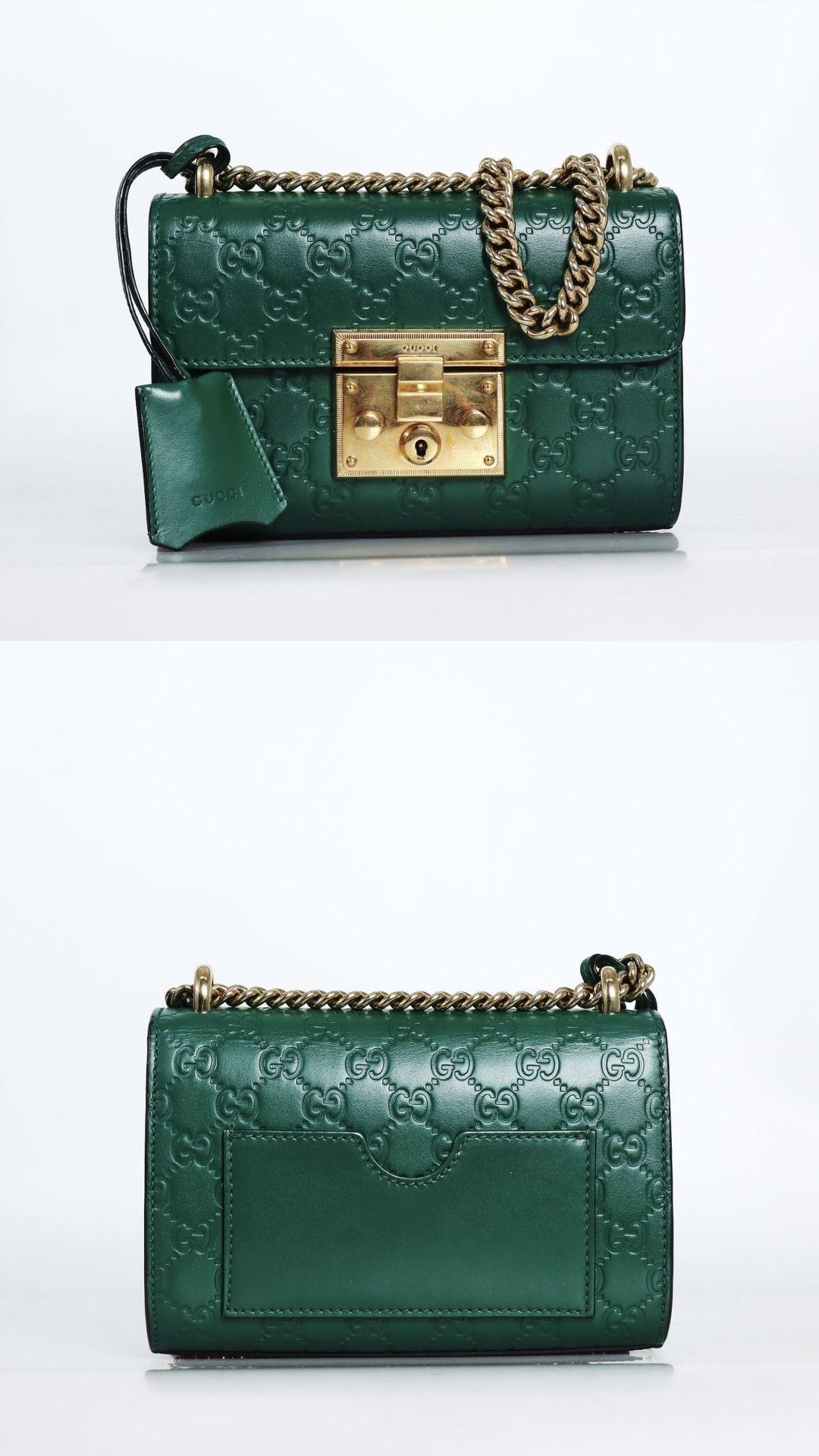 Pre-owned Beautiful GUCCI Padlock Shoulder And Crossbody Guccissima Patent leather