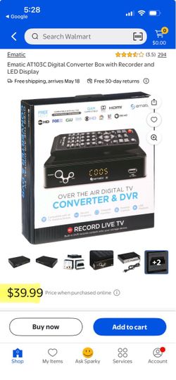 Ematic AT103C Digital TV Converter Box & DVR